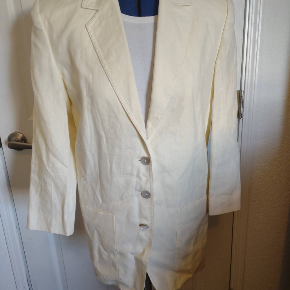 Linda Allard Ellen Tracy White Suit Blazer Size 10 Dillard's